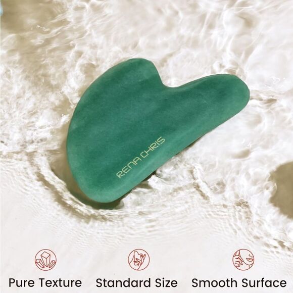Rena Chris Gua Sha Facial Tools, Jade, Chinese, Massage for Jawline & Puffiness - Picture 7 of 8